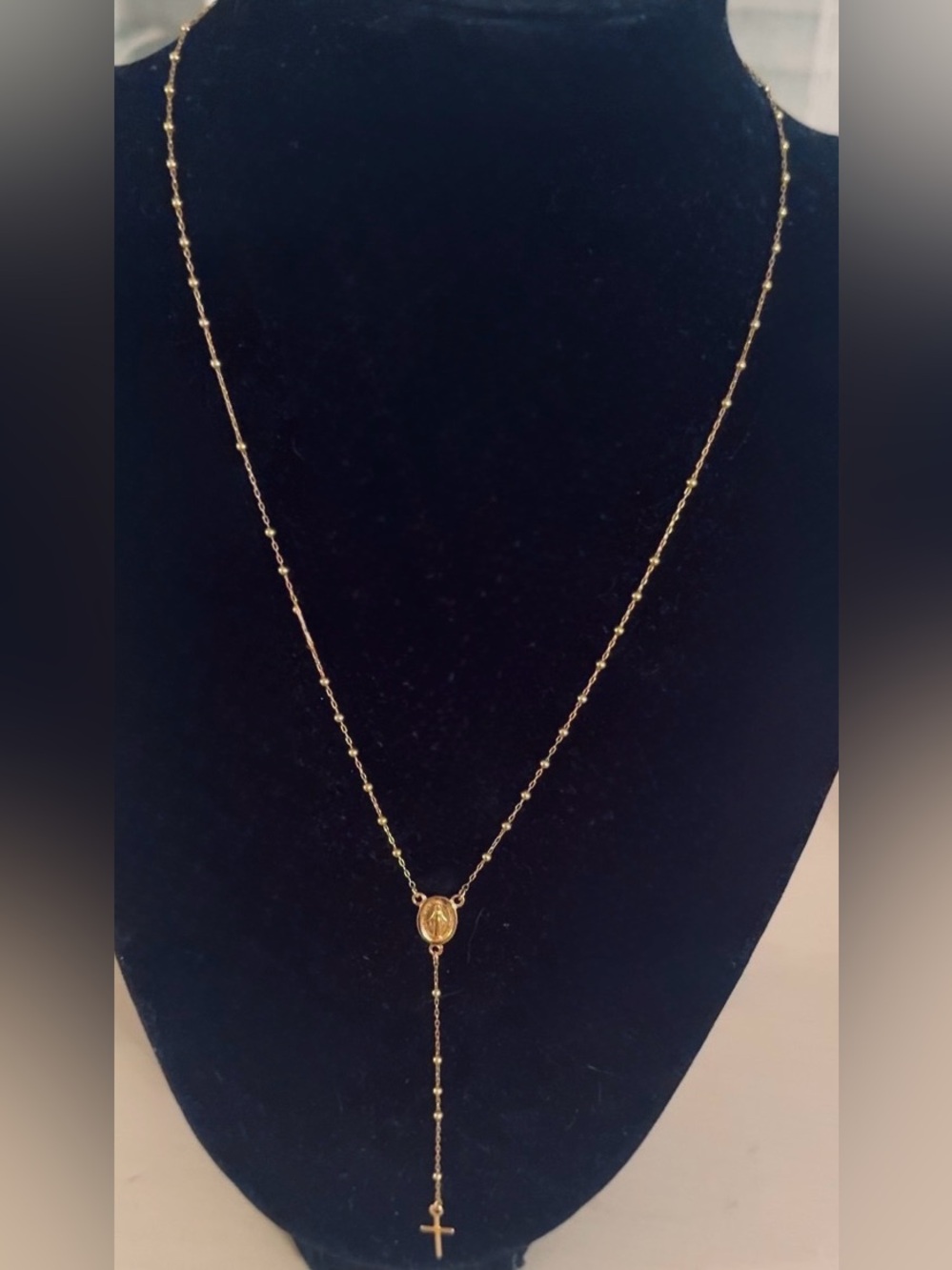 Gold Rosary Necklace